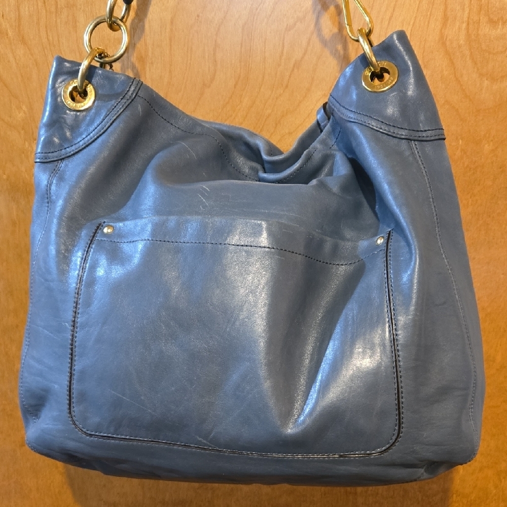 Coach Lyndsey Hampton Teal Leather - Picture 2 of 8